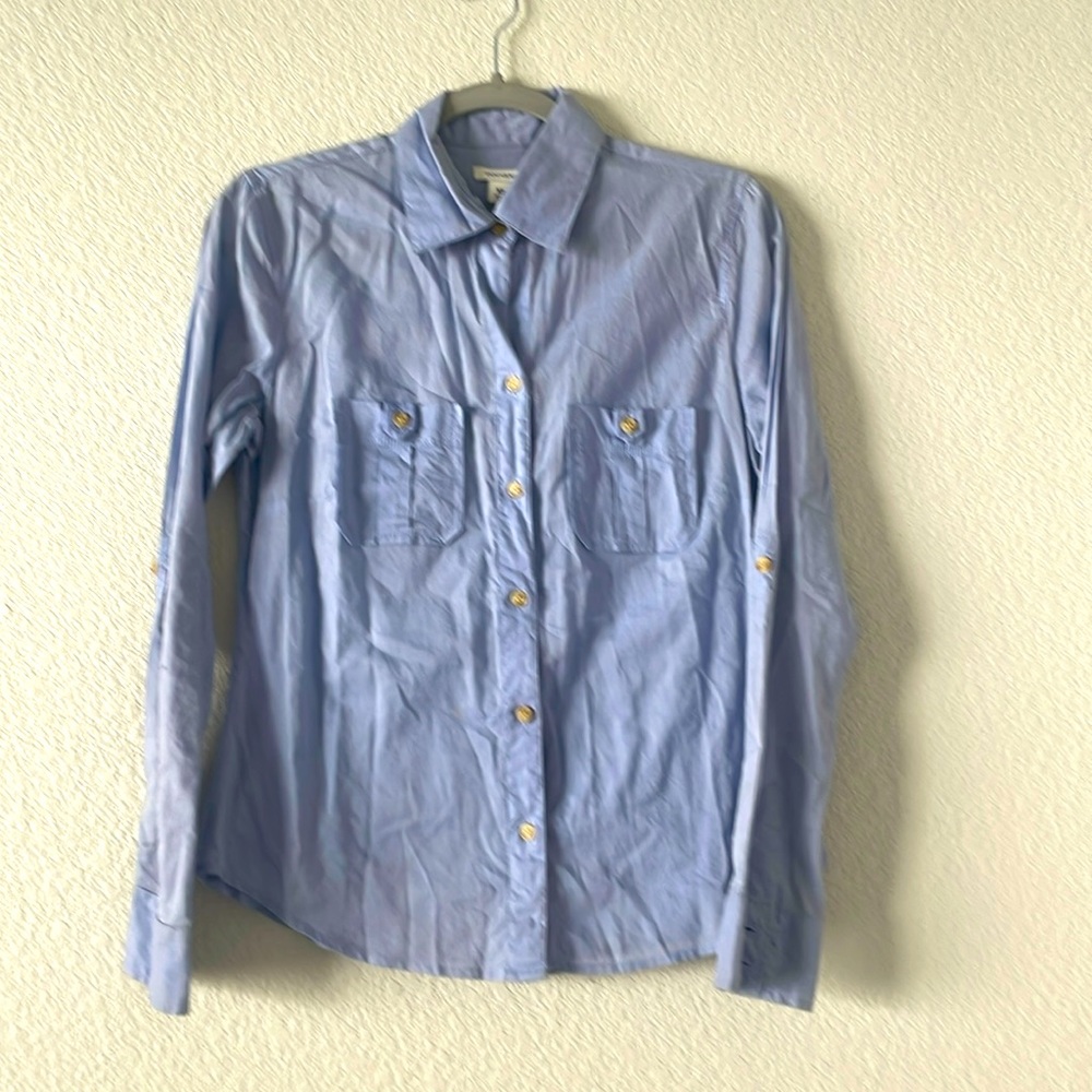Classic Women’s Dockers Collar Button Down Blouse Shirt XS. Soft & lightweight